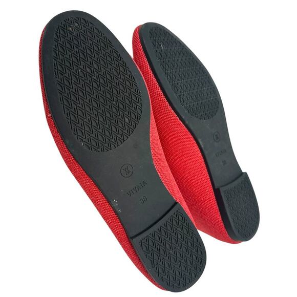 Vivaia Eillen Round-Toe Embroidered Flat Loafers in Ferrari Red Size 38 US 7 7.5 - Picture 10 of 12